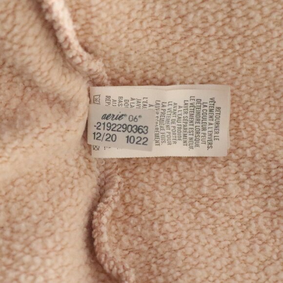 Aerie Cropped Sz Lrg Peach Cropped Button Henley Pullover Long Sleeve Sweatshirt - Picture 14 of 14